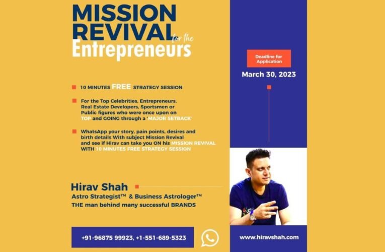 Meet Hirav Shah – The Renowned Astro Business Strategist On A Mission Revival For All Entrepreneurs   