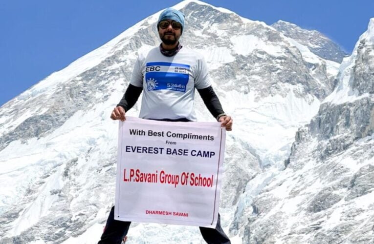 Dharmendra Savani, Vice Chairman of LP Savani, achieves a remarkable feat by finishing the Everest Base Camp trek in a record time of nine days