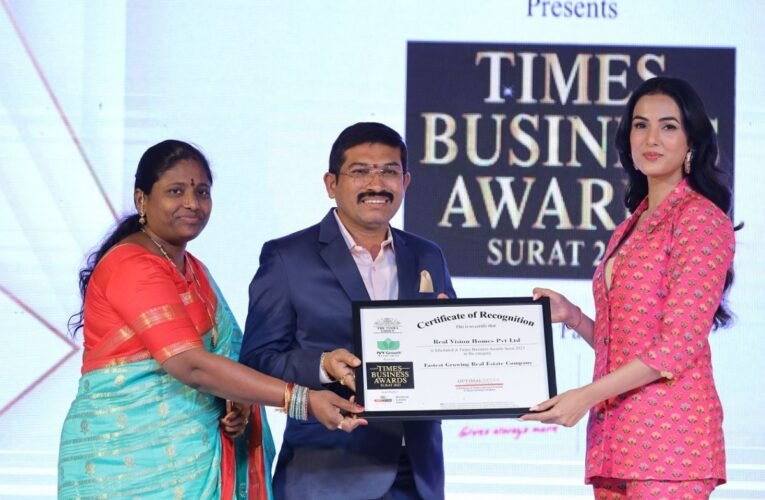 Real Vision Homes Pvt Limited awarded Times Business Awards 2023 for Fastest Growing Real Estate Company.