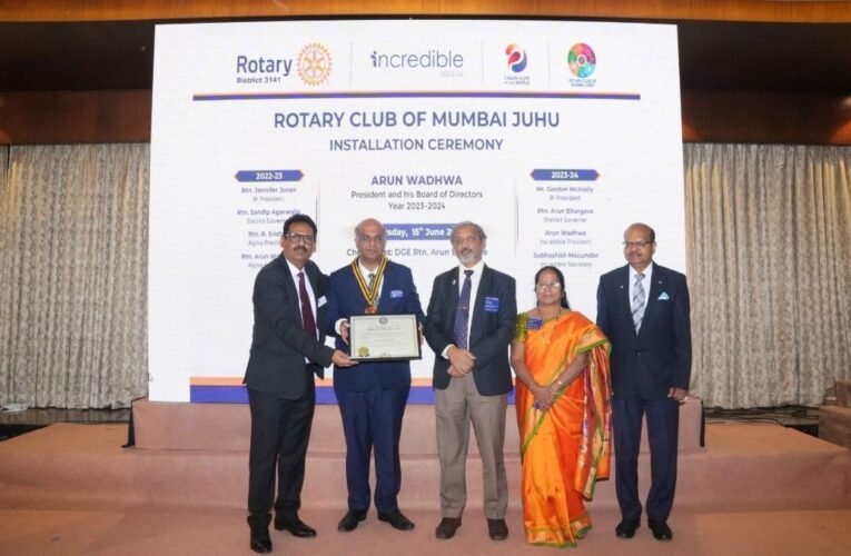 Installation Ceremony of Rotary Club of Mumbai Juhu held on 15th June 2023