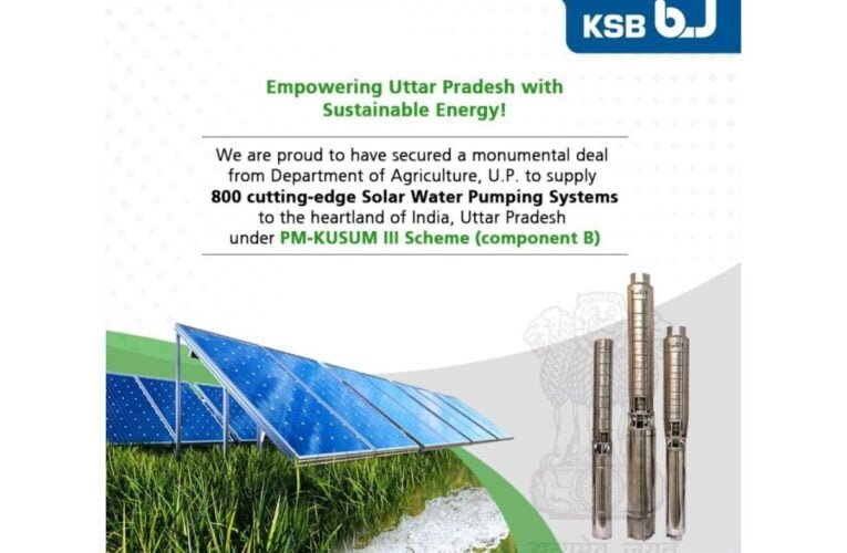 KSB Limited secures prestigious LOA for Solar Water Pumping Systems Under PM-KUSUM III Scheme