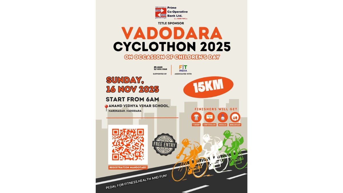 Pedal Towards Progress: Prime Co-op Bank Launches Vadodara Cyclothon for a Fitter India - PNN